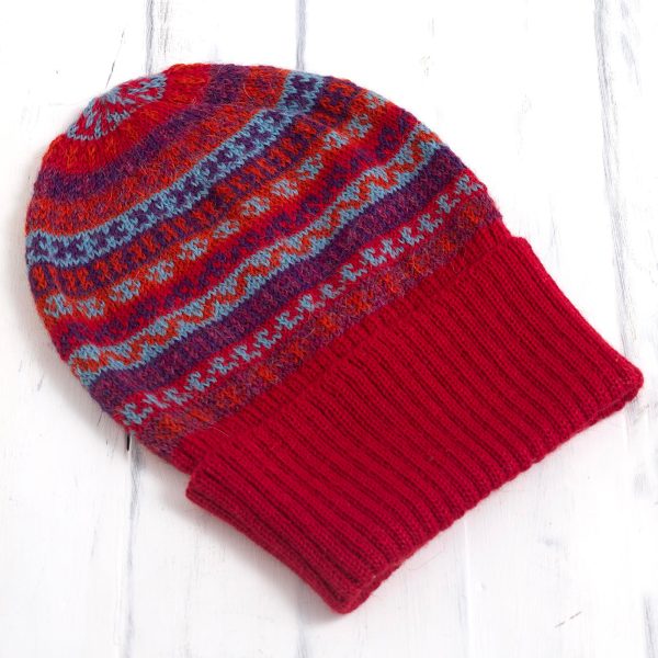 Andean Art Striped 100% Alpaca Knit Hat from Peru Online now