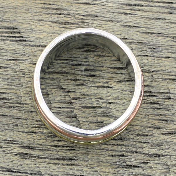 Sleek Simplicity Tri-Tone Meditation Spinner Ring Online Hot Sale