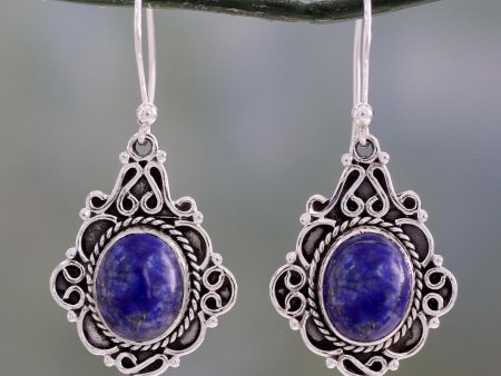 Sky Symphony Lapis Lazuli Oval Dangle Earrings Sale