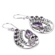 Lilac Radiance Floral Amethyst Silver Earrings For Discount