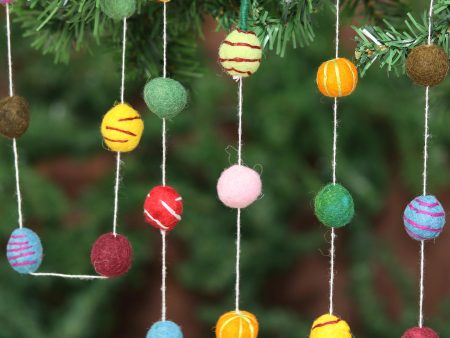 Gumdrop Rainbow Pompons Christmas Tree Garland on Sale