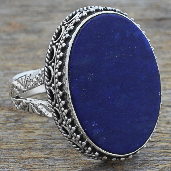 Pool of Memories Lapis Lazuli & Silver Cocktail Ring Online Sale