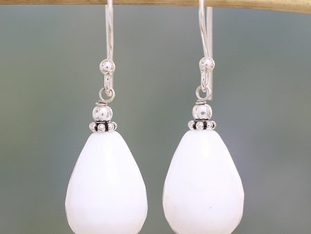 Pure Wonder White Agate & Silver Earrings Supply