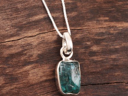 Appealing Sea Apatite Nugget Pendant Necklace Crafted in India Discount