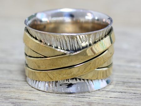 Crisscrossing Grace Silver Brass Band Ring For Discount