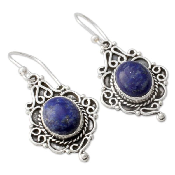 Sky Symphony Lapis Lazuli Oval Dangle Earrings Sale